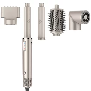 FENTGO Hair Dryer Brush & 5 in 1 Hair Styler, Silver, 110 Volts, 1400 Watts, Ionic Technology, Fast Drying, Multi Styler for Str